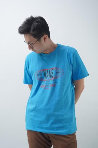 V Blue Vintage Checkerboard T-Shirt