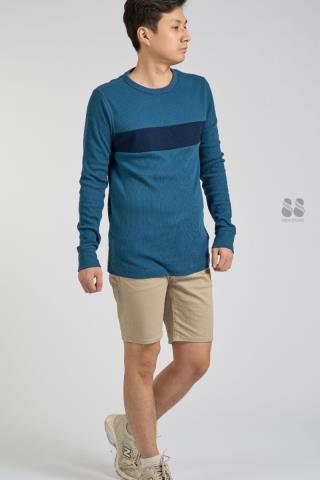 G Waffle Striped Crewneck