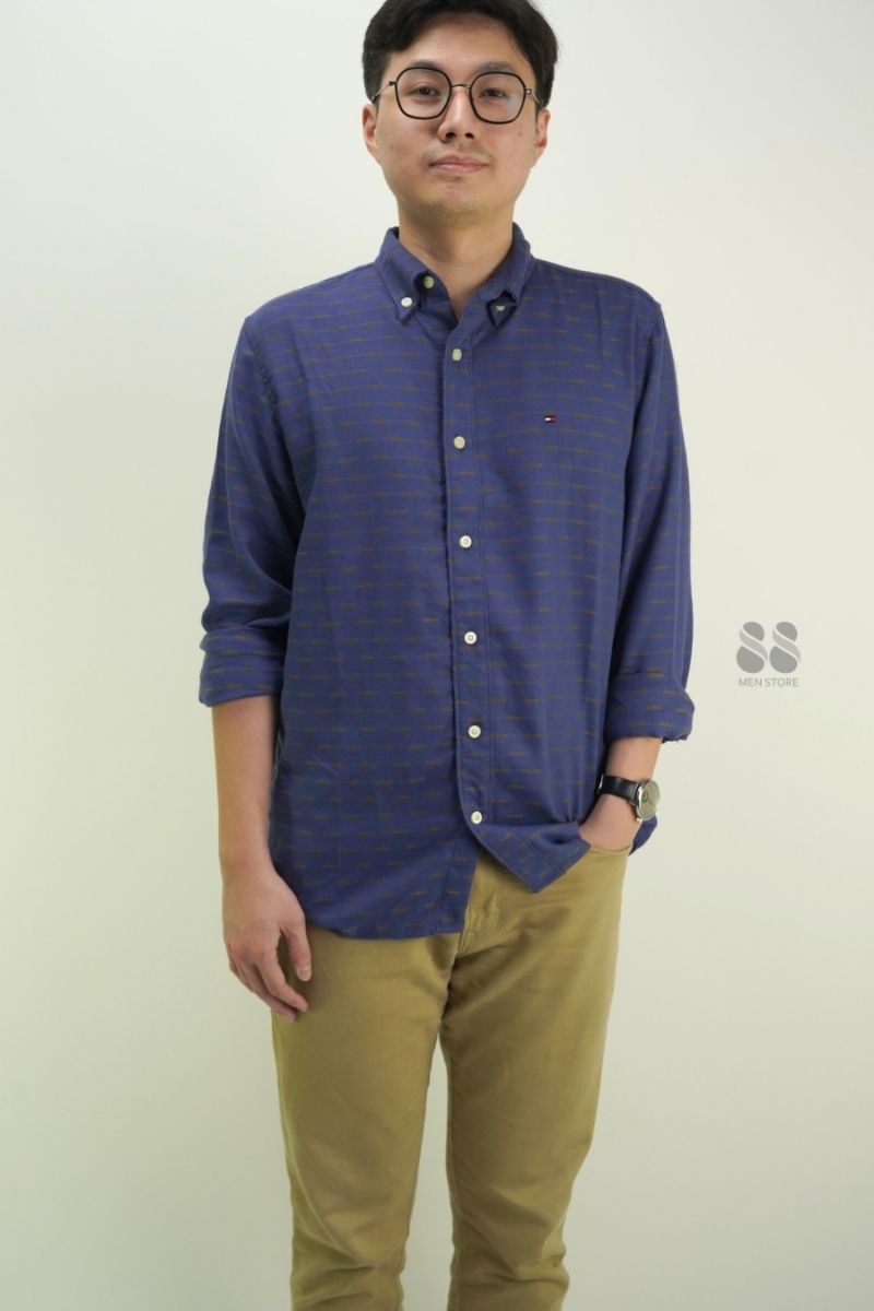 TMMYHLFGRRR Dotted Line Jacquard Shirt