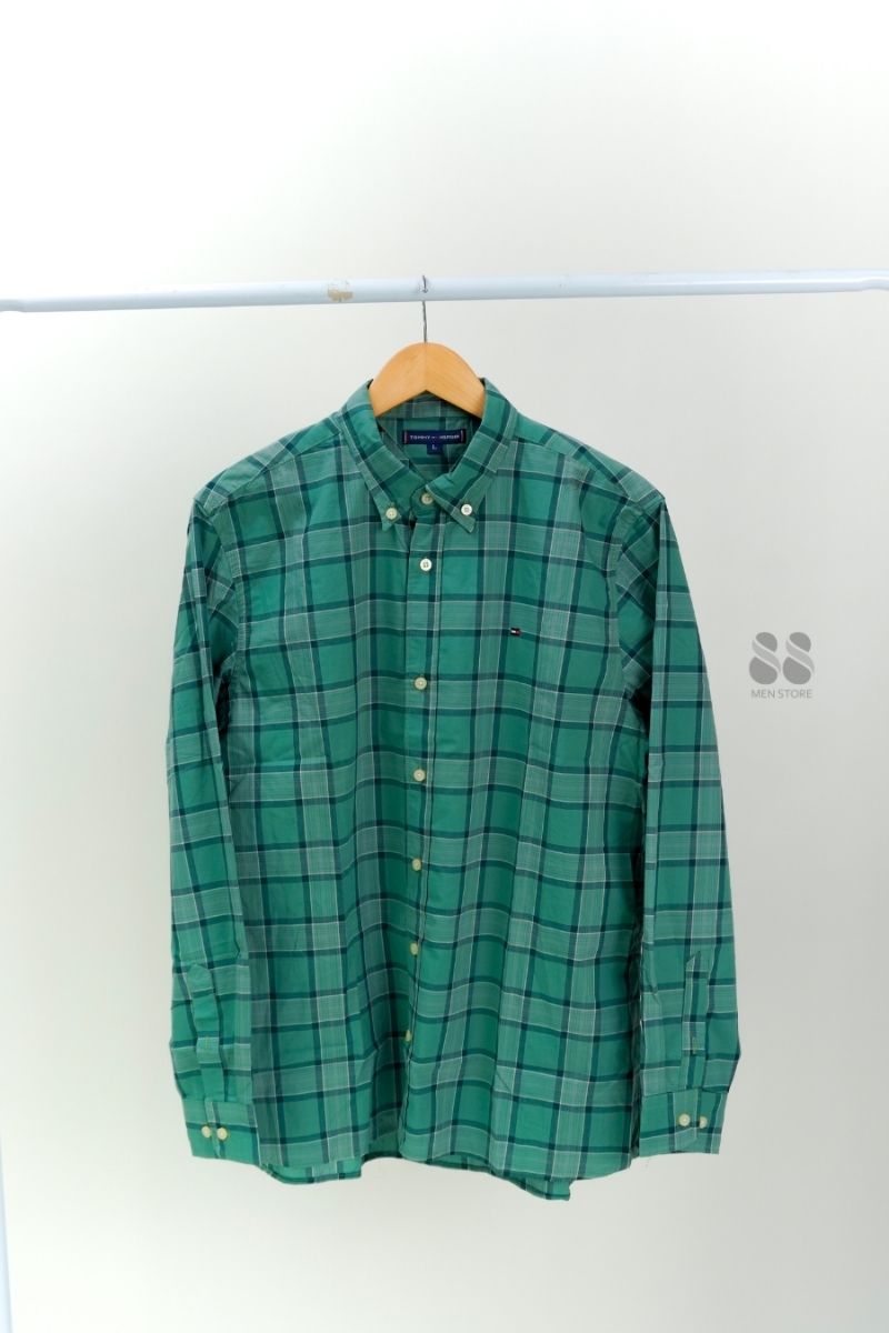 TMMYHLFGRRR Poplin Check Pattern Shirt