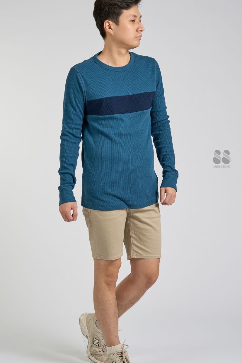 G Waffle Striped Crewneck