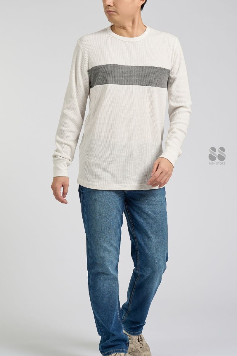G Waffle Striped Crewneck